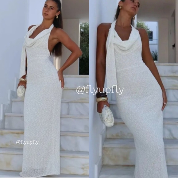 Zara Dresses & Skirts - Zara Tie Scarf Wedding Party Cocktail Maxi  Dress Size S